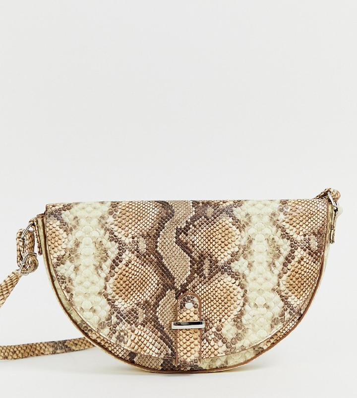Glamorous Snakeskin Half Moon Shoulder Bag