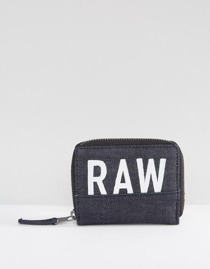 G-star Depax Denim Zip Wallet - Blue