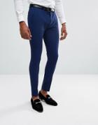 Asos Super Skinny Smart Pants In Royal Blue - Blue