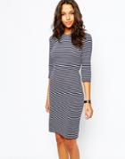 People Tree Organic Cotton Breton Stripe Dress - Navy