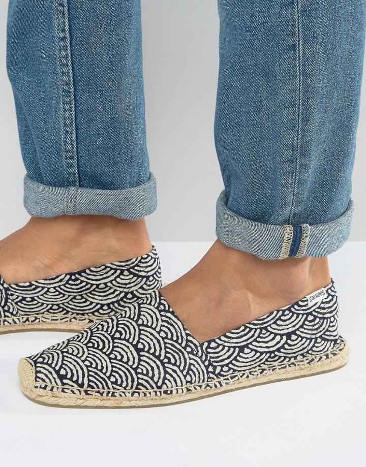 Soludos Original Dali Fan Printed Espadrilles - Navy