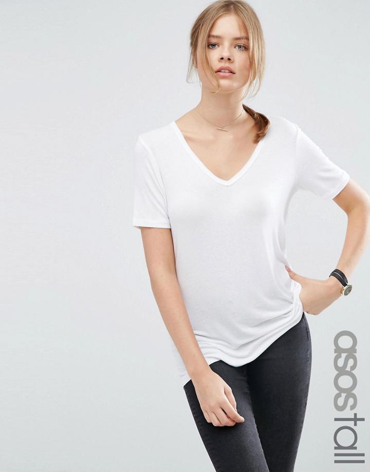 Asos Tall The New Forever T-shirt With Dip Back - White