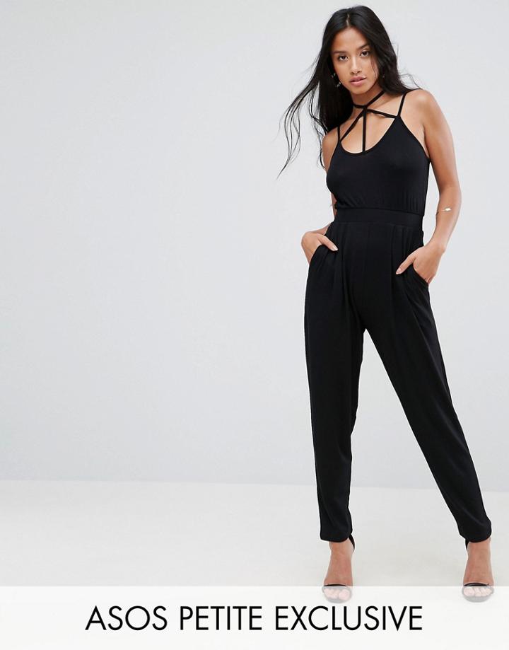 Asos Petite Jumpsuit With Caging - Black