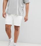 Asos Design Plus Denim Shorts In Slim White - White