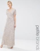 Maya Petite Sequin All Over Maxi Dress - Taupe