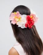 Asos Design Large Floral Bloom Back Hair Clip - Multi