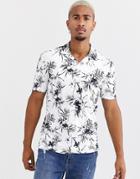 Only & Sons Revere Collar Palm Print T-shirt In White