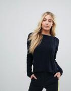 Brave Soul Lane Chenille Loose Fit Sweater - Navy