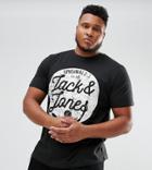 Jack & Jones Originals Plus T-shirt With Brand Graphic - Black