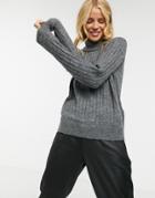 Y.a.s Ribbed Sweater With High Neck In Gray-grey
