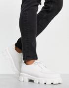 Public Desire Django Chunky Lace Up Shoes In White