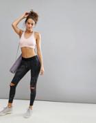 Abercrombie & Fitch Legging With Logo Waist Band And Cold Knee Detail - Gray