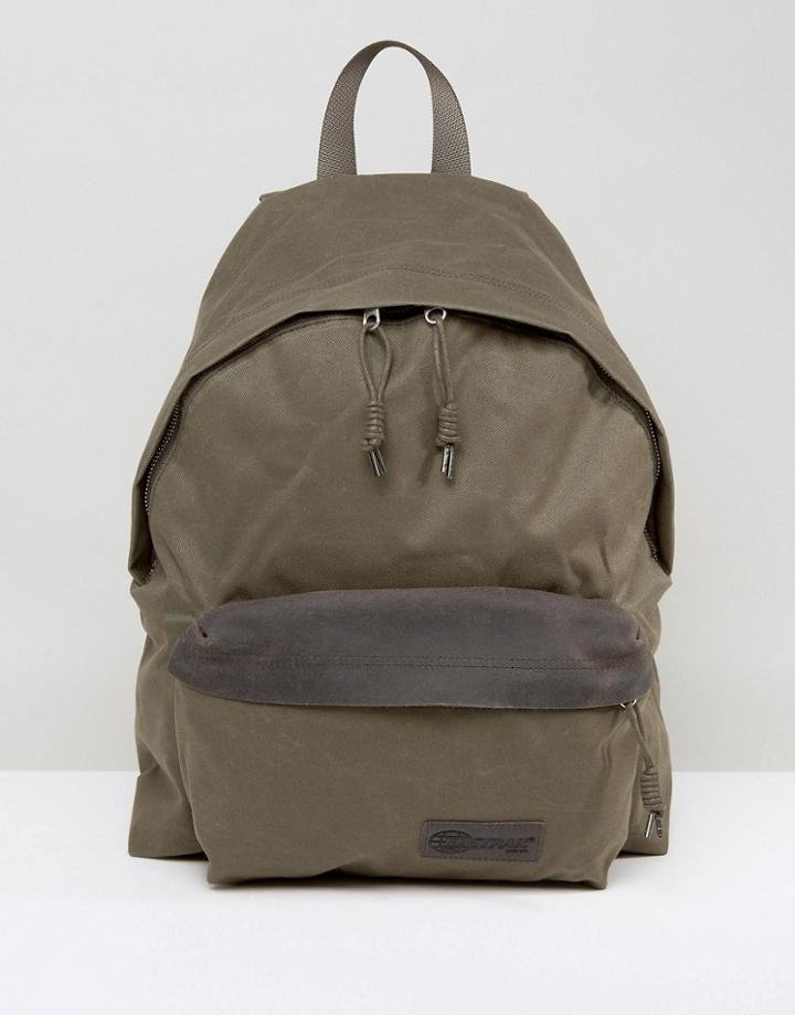 Eastpak Padded Pak'r Backpack In Coated Canvas 24l - Green