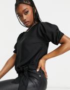 Lipsy Tie Hem Top In Black