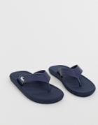 Lacoste Croco Flip Flops In Navy