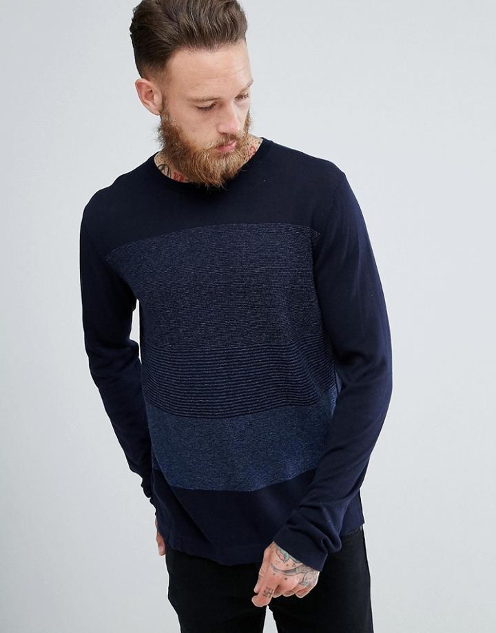 Mango Man Gradient Sweater In Navy - Navy