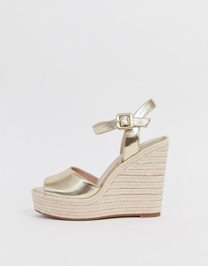 Aldo Ybelani Platform Heeled Sandals In Gold - Gold