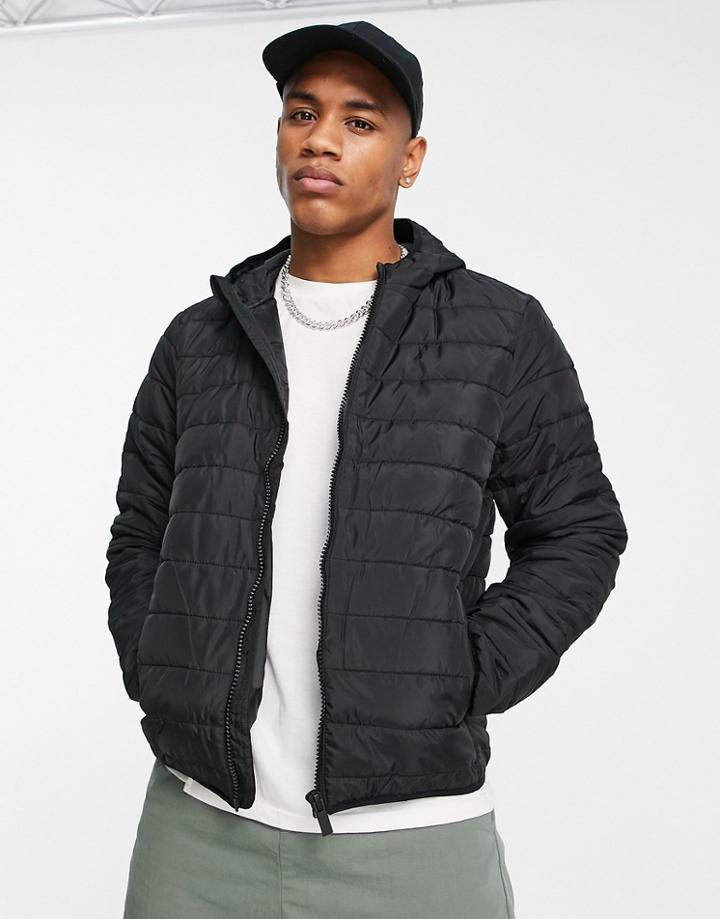 New Look Hooded Puffer In Black