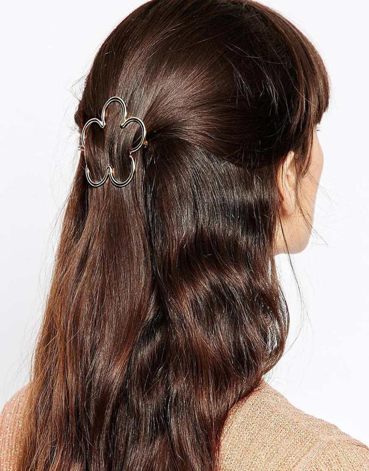 Asos Open Flower Hair Clip - Gold