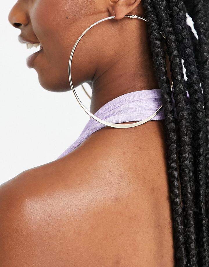 Asos Design 110mm Extra Large Hoop Earrings In Gold Tone