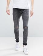 Brooklyn Supply Co Acid Wash Ripped Jeans - Blue