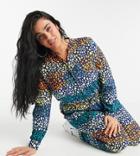 Never Fully Dressed Plus Wrap Tie Roll Sleeve Jumpsuit In Mixed Spot Print-multi