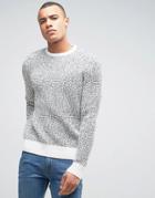 New Look Sweater In Gray Marl With Contrast Hem - Black
