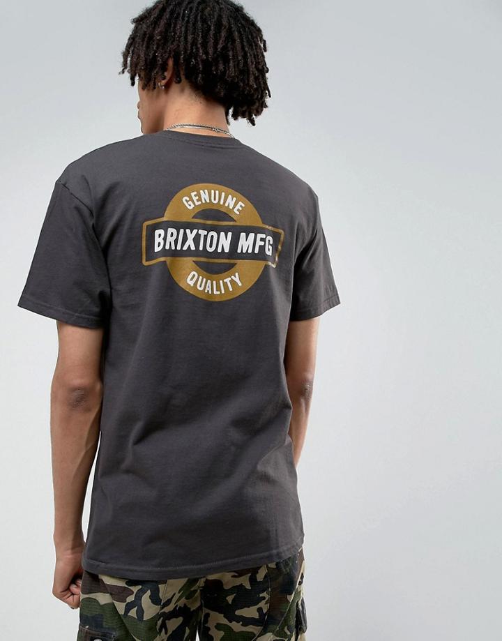 Brixton Newell T-shirt With Back Print - Black