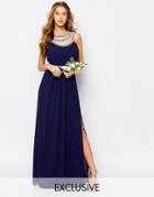 Tfnc Wedding Embellished Maxi Dress - Navy