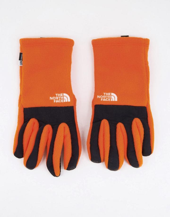The North Face Denali Etip Gloves In Orange-red