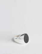 Chained & Able Oval Stone Ring In Black - Silver