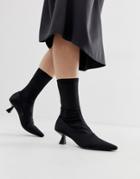 Vagabond Lissie Pointed Stretch Heeled Ankle Boot - Black
