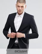 Only & Sons Skinny Lapelless Blazer With Stretch - Black