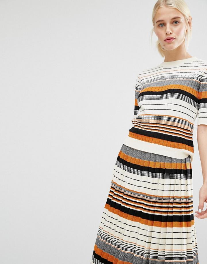 Monki Stripe Knit Top - Multi