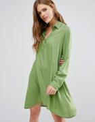 Noisy May Debby Asymetric Shirt Dress - Green