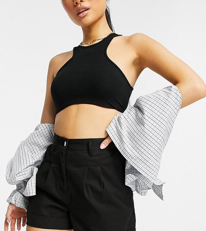 Asos Design Petite Chino Short In Black