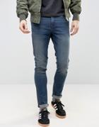 Asos Super Skinny Jeans In 12.5oz Dark Blue - Blue
