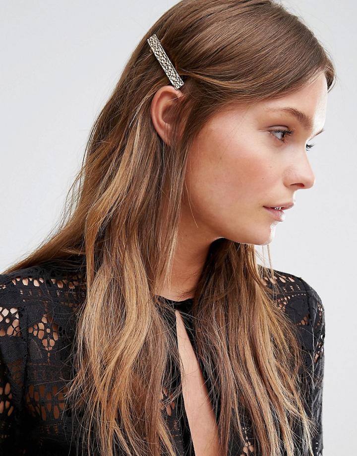 Designb London Rectange Hair Clip - Gold