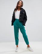 Asos Tailored Belted Pant In Green Pop - Green