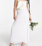 Tfnc Petite Bridesmaid Pleated Maxi Skirt In White