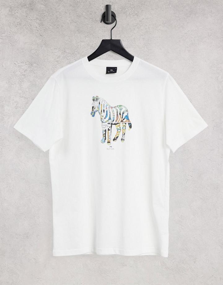 Ps Paul Smith Comic Zebra T-shirt In White