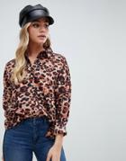 Boohoo Long Sleeve Shirt In Leopard Print - Multi