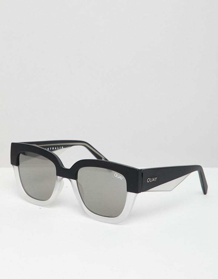 Quay Australia Dont Stop Square Frame Sunglasses - Black