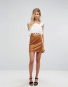 New Look Tan Suedette Mini Skirt - Tan