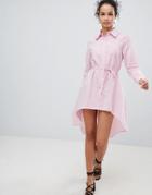 Qed London Shirt Dress - Pink