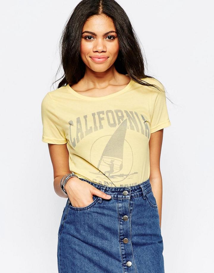 Brave Soul California Short Sleeve T-shirt - Lemon Sorbet