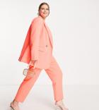 River Island Plus Slim Cigarette Pants In Coral - Part Of A Set-orange