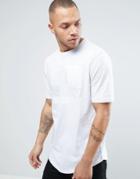 Religion Longline T-shirt With Absract Silk Patch Detail - White