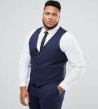 Asos Design Plus Skinny Suit Vest In Navy