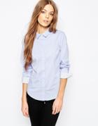 Selected Mema Shirt With Spot Cuffs - Heather Blue